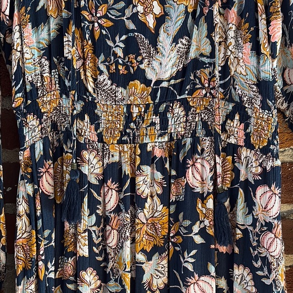 Knox Rose Blue Bishop Sleeve V-Neck Sundress - Picture 4 of 8